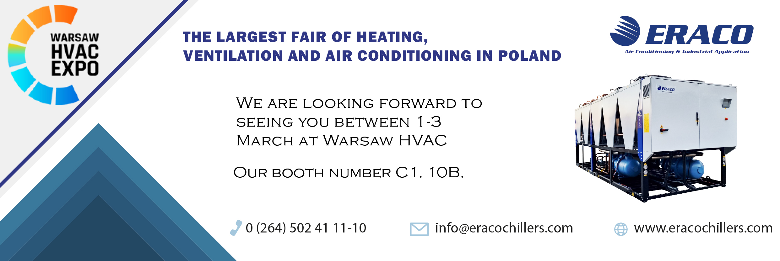 <p>We are looking forward to seeing you between 1-3 March at Warsaw HVAC  exhibition.<br />Our booth number c1.10b</p>